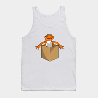 Crazy frog looks out of a box Tank Top